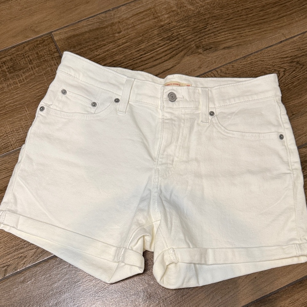 Levi's Cream Jean Shorts for Women